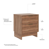 Mesa de Noche Maui Noce 49x56cm con Dos Cajones - Mesas de Noche | Bylmo