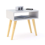 Mesa de Noche Metz Blanco 50 cm con Compartimiento - Mesas de Noche | Bylmo