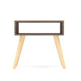Mesa de Noche Metz Nogal 50 cm con Compartimiento - Mesas de Noche | Bylmo