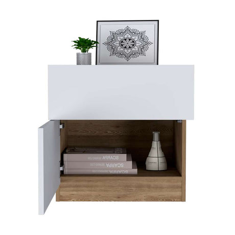 Mesa de Noche Nebraska Miel 50x52.6cm con Un Cajón y con Una Puerta - Mesas de Noche | Bylmo