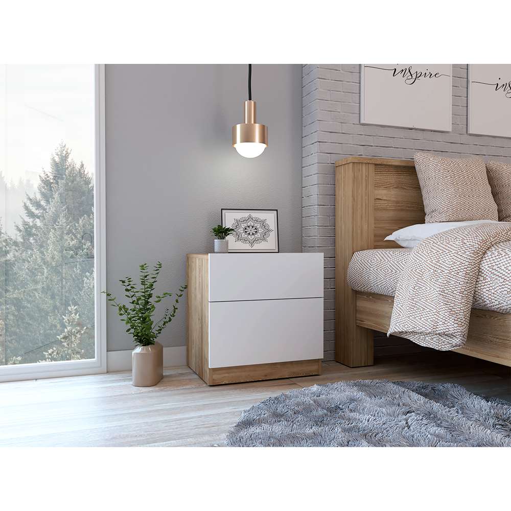 Mesa de Noche Nebraska Miel 50x52.6cm con Un Cajón y con Una Puerta - Mesas de Noche | Bylmo