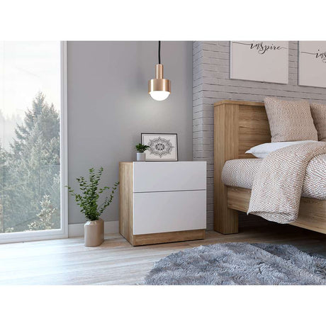 Mesa de Noche Nebraska Miel 50x52.6cm con Un Cajón y con Una Puerta - Mesas de Noche | Bylmo