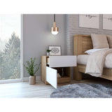 Mesa de Noche Nebraska Miel 50x52.6cm con Un Cajón y con Una Puerta - Mesas de Noche | Bylmo