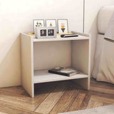 Mesa de Noche Orleans Blanco 45 cm con Entrepaño - Mesas de Noche | Bylmo
