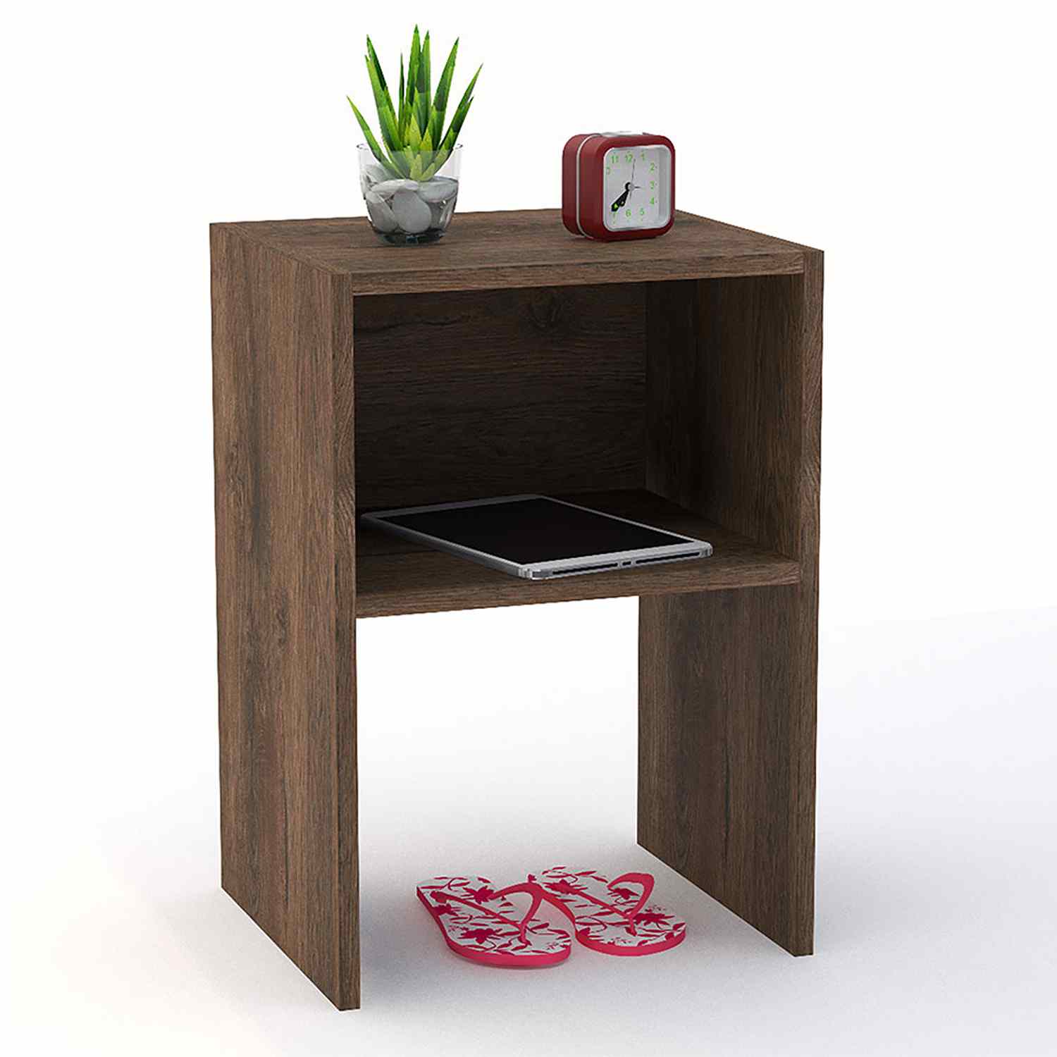 Mesa de Noche Reims Nogal 35 cm Minimalista - Mesas de Noche | Bylmo