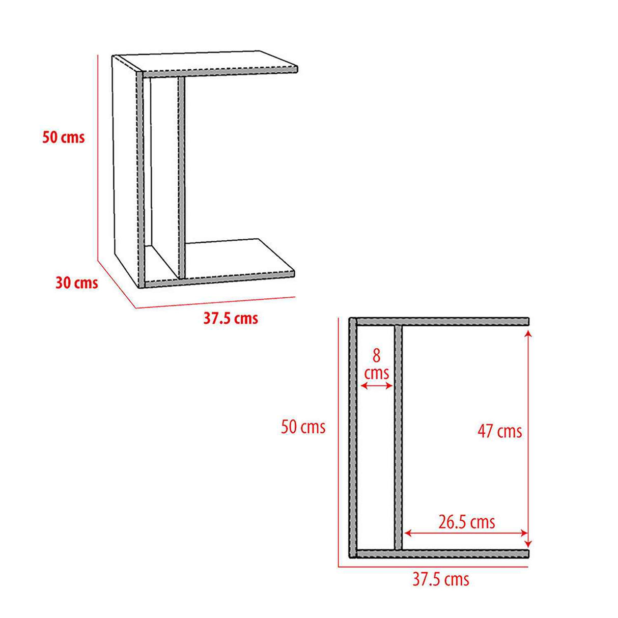 Mesa de Noche Tolosa Blanco 38 cm Minimalista - Mesas de Noche | Bylmo