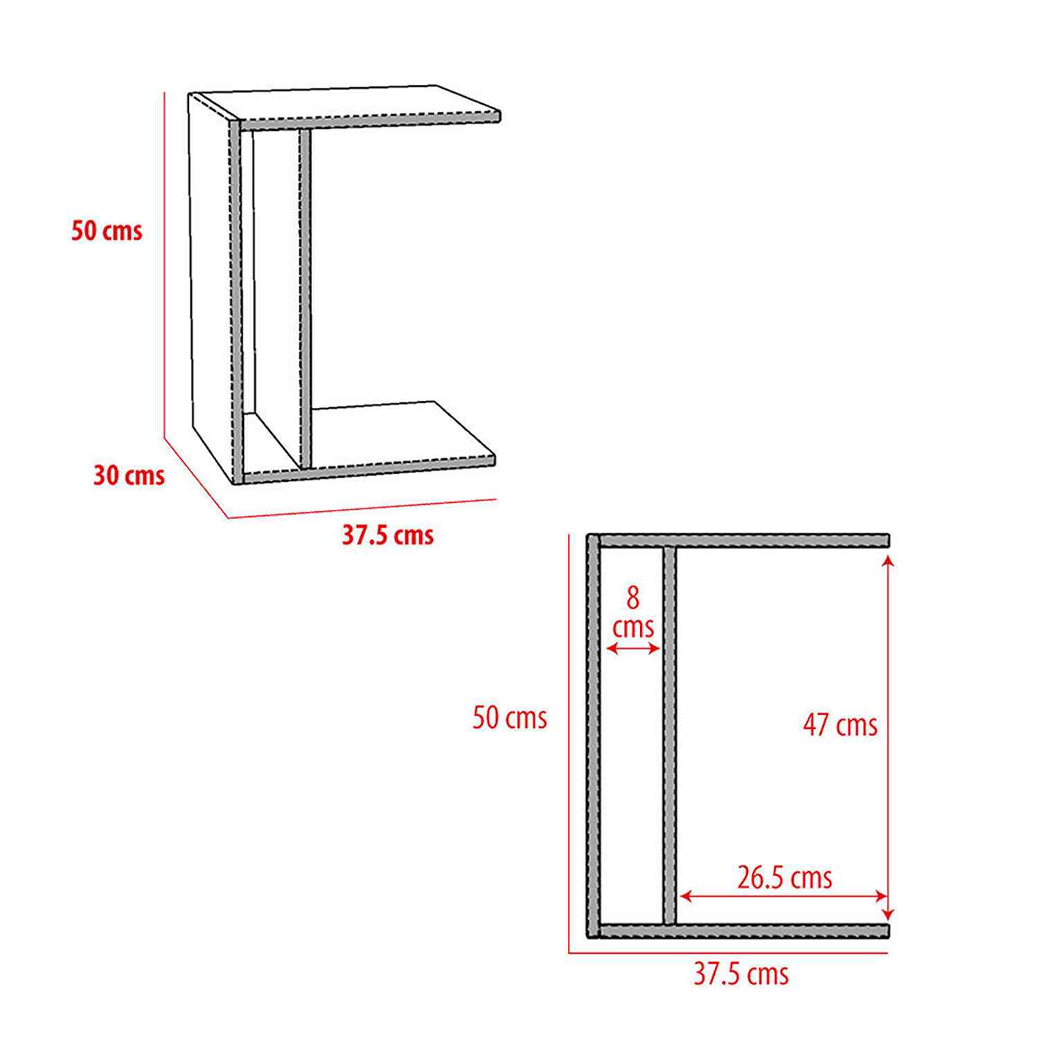 Mesa de Noche Tolosa Blanco 38 cm Minimalista - Mesas de Noche | Bylmo