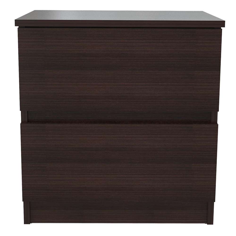 Mesa de Noche Wengue 48x48cm con Dos Cajones - Mesas de Noche | Bylmo