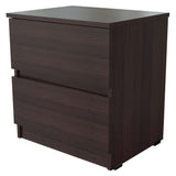 Mesa de Noche Wengue 48x48cm con Dos Cajones - Mesas de Noche | Bylmo