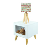 Mesa de Noche x 2 Auxiliar Blanco 39 cm Cuadradas con Espacio para Mascota - Combos Habitacion | Bylmo