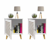 Mesa de Noche x 2 Tolú Blanco 40 cm con Cajón - Mesas de Noche | Bylmo
