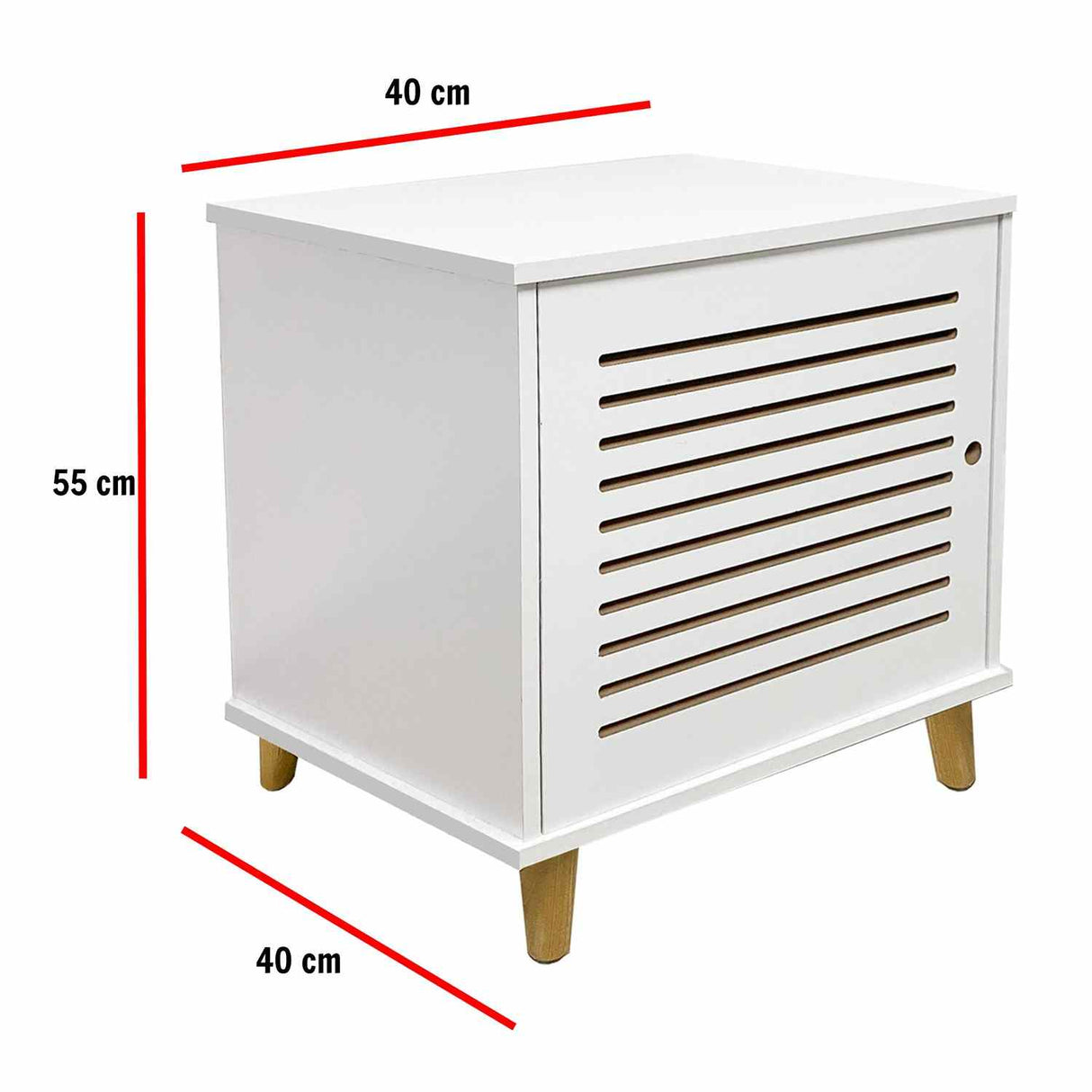 Mesa de Noche x 2 Tolú Blanco 40 cm con Cajón - Mesas de Noche | Bylmo