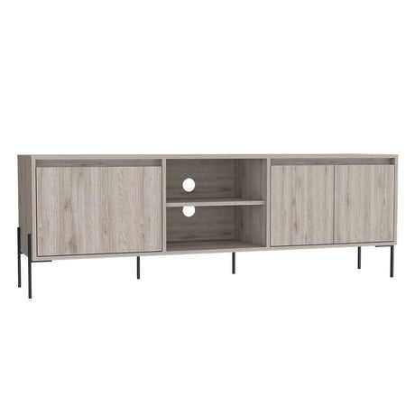Rack London Ceniza 162 cm con Dos Puertas y Un Cajón - Muebles para TV | Bylmo