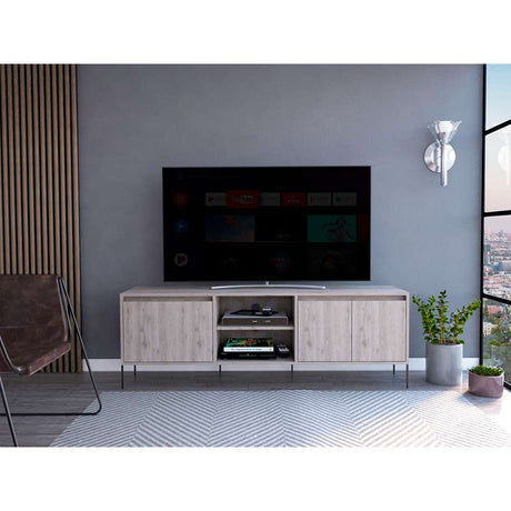 Rack London Ceniza 162 cm con Dos Puertas y Un Cajón - Muebles para TV | Bylmo