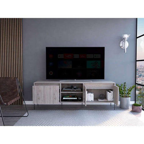 Rack London Ceniza 162 cm con Dos Puertas y Un Cajón - Muebles para TV | Bylmo