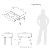 Mesa de Centro Las Vegas Blanco 60x46cm Rectangular con Patas y con Compartimientos - Mesas de Centro | Bylmo