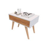 Mesa de Centro Las Vegas Blanco 60x46cm Rectangular con Patas y con Compartimientos - Mesas de Centro | Bylmo
