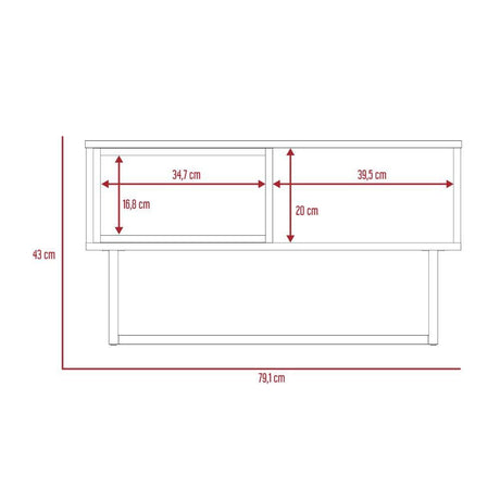 Mesa Pergamo Plus Blanco y Gales 79 cm Rectangular - Mesas | Bylmo