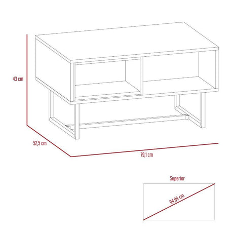 Mesa Pergamo Plus Gales y Blanco 79 cm Rectangular - Mesas | Bylmo