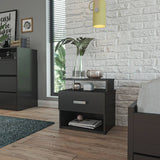 Mesa de Noche Roma Wengue 48x47cm con Un Cajón y con Un Compartimiento - Mesas de Noche | Bylmo