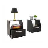 Mesa de Noche Wengue 45.4x49cm con Un Cajón y con Un Compartimiento - Mesas de Noche | Bylmo