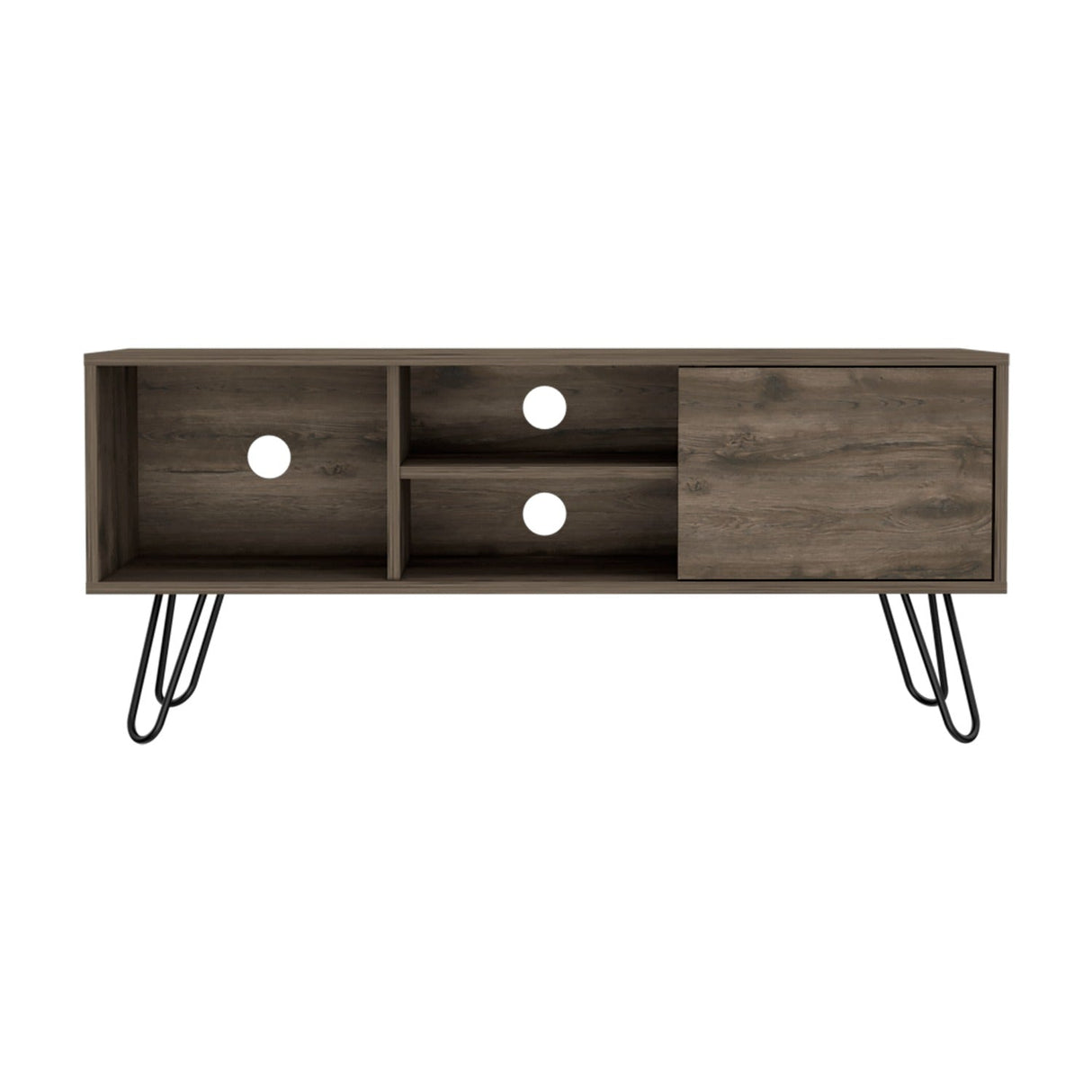 Mesa para TV Andorra Bellota 115x50cm Para TV Hasta 50 Pulgadas con Un Cajón con Ranuras para Cables y con Patas - Muebles de TV | Bylmo