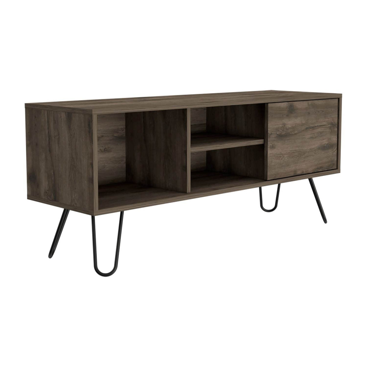 Mesa para TV Andorra Bellota 115x50cm Para TV Hasta 50 Pulgadas con Un Cajón con Ranuras para Cables y con Patas - Muebles de TV | Bylmo