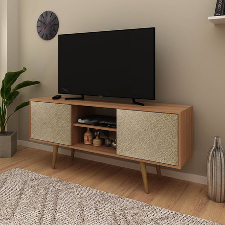 Rack Ecuador Almendra 136 cm con Dos Puertas - Muebles para TV | Bylmo