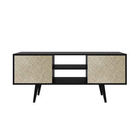 Rack Ecuador Negro 136 cm con Dos Puertas - Muebles para TV | Bylmo