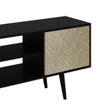 Rack Ecuador Negro 136 cm con Dos Puertas - Muebles para TV | Bylmo