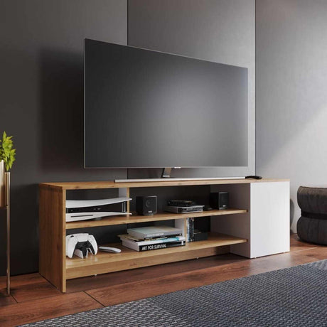 Mesa para TV Flat Duna 160x40cm Para TV Hasta 65 Pulgadas sin Cajones - Muebles de TV | Bylmo