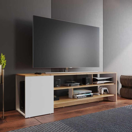 Mesa para TV Flat Duna 160x40cm Para TV Hasta 65 Pulgadas sin Cajones - Muebles de TV | Bylmo