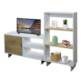 Mesa para TV Flow Blanco 60 cm con Biblioteca - Combos Sala | Bylmo