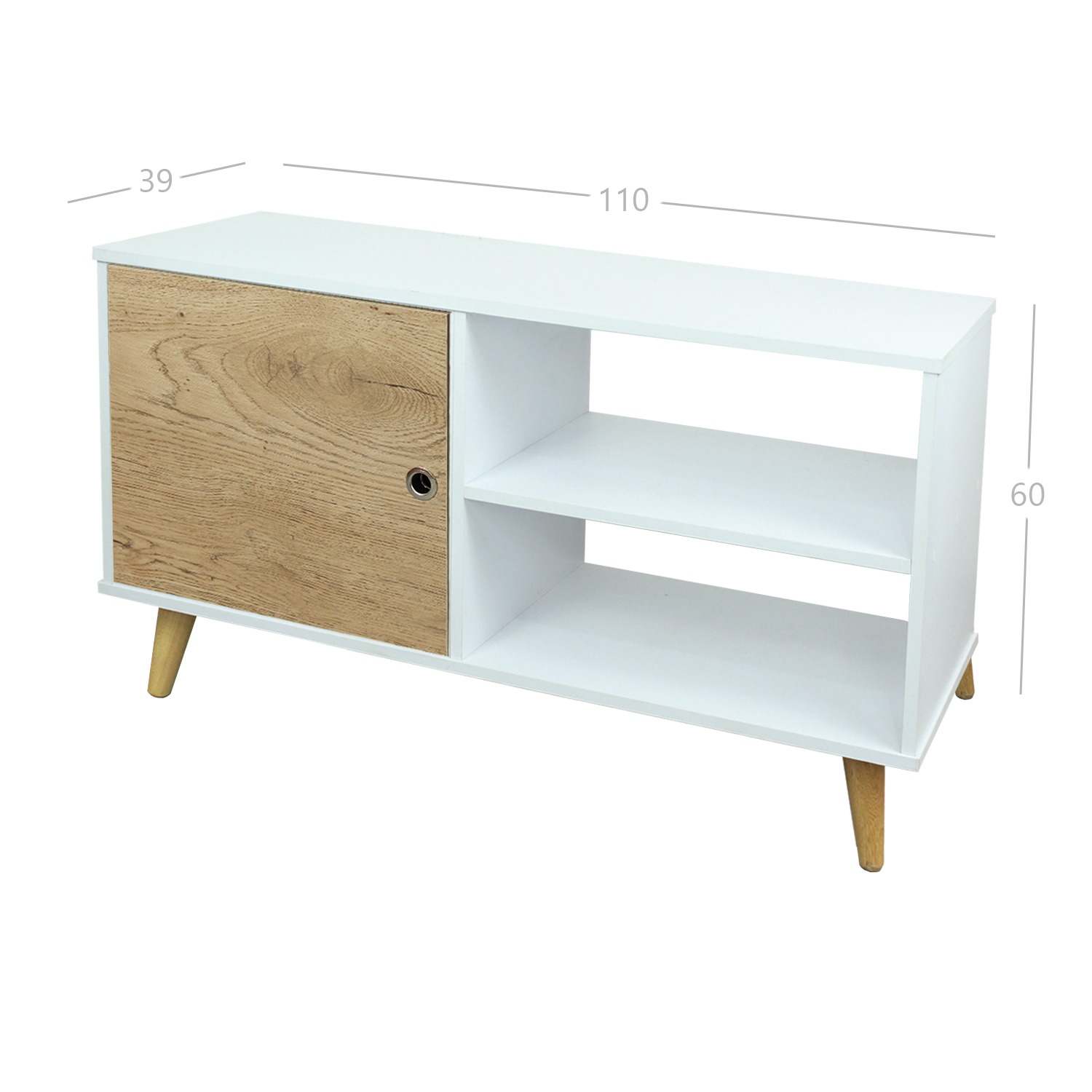 MESA PARA TV EL BOSQUE HARMONY 75 PLGDA F.00647.324 MOCA/BLANCO