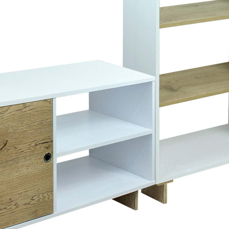 Mesa para TV Flow Blanco 60 cm con Biblioteca - Combos Sala | Bylmo