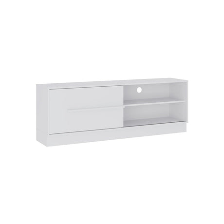 Mesa para TV Hawai Blanco 155x55cm Para TV Hasta 60 Pulgadas con Un Cajón y con Ranuras para Cables - Muebles de TV | Bylmo