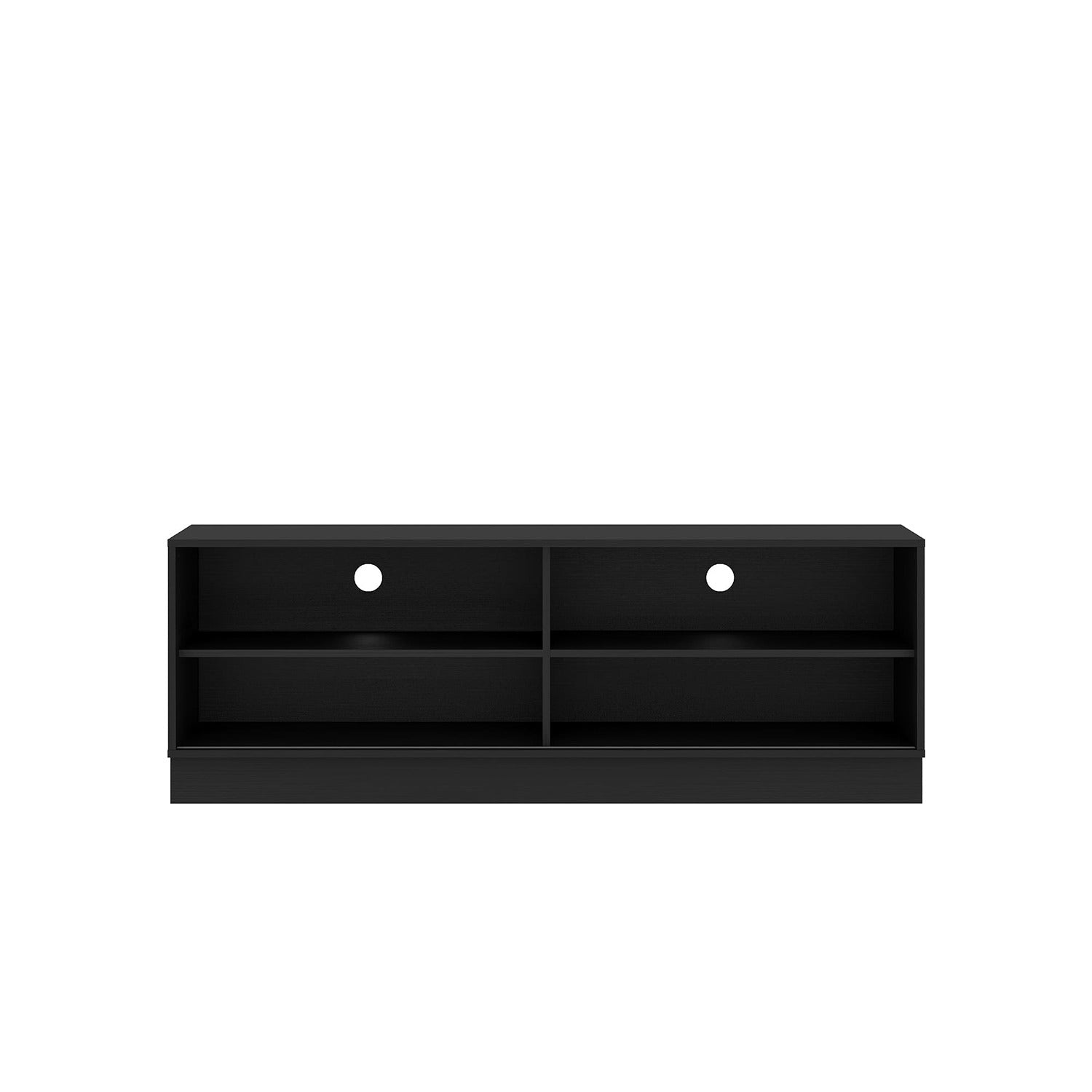Mesa para TV Hawai Negro 155x55cm Para TV Hasta 60 Pulgadas sin Cajones y con Ranuras para Cables - Muebles de TV | Bylmo