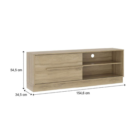 Mesa para TV Hawai Noce 155x54cm Para TV Hasta 60 Pulgadas con Un Cajón y con Ranuras para Cables - Muebles de TV | Bylmo