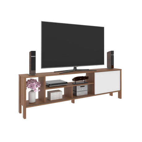 Rack Inmaculada Almendra y Blanco 183 cm con Una Puerta - Muebles para TV | Bylmo