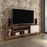 Rack Inmaculada Almendra y Blanco 183 cm con Una Puerta - Muebles para TV | Bylmo