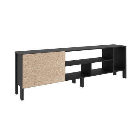Rack Inmaculada Negro y Almendra 183 cm con Una Puerta - Muebles para TV | Bylmo