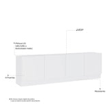 Mesa para TV Mind Blanco 182x55cm Para TV Hasta 70 Pulgadas con Cuatro Cajones y con Ranuras para Cables - Muebles de TV | Bylmo