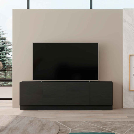 Mesa para TV Mind Negro 182x55cm Para TV Hasta 70 Pulgadas con Cuatro Cajones y con Ranuras para Cables - Muebles de TV | Bylmo