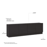 Mesa para TV Mind Negro 182x55cm Para TV Hasta 70 Pulgadas con Cuatro Cajones y con Ranuras para Cables - Muebles de TV | Bylmo