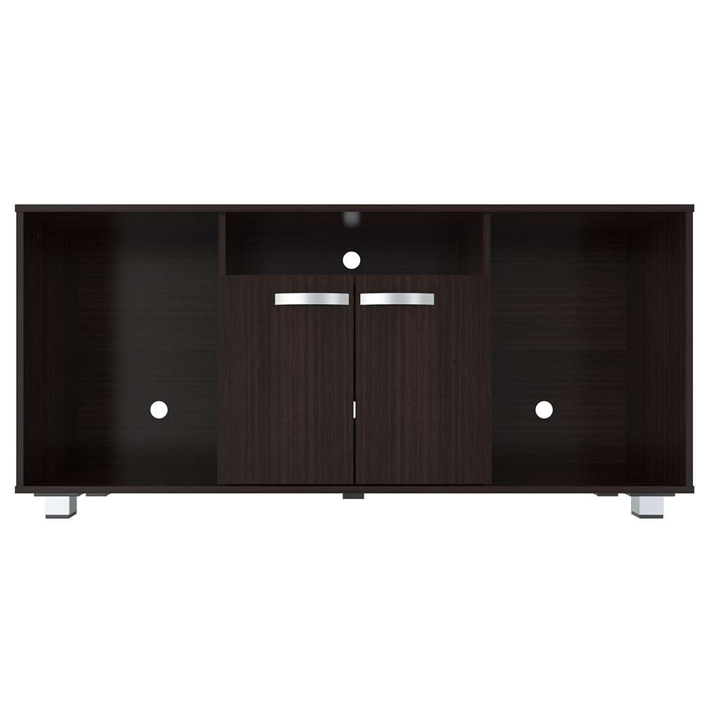 Mesa para TV Wengue 140x140cm Para TV Hasta 60 Pulgadas con Un Cajón con Ranuras para Cables y con Patas - Muebles de TV | Bylmo