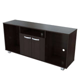 Mesa para TV Wengue 140x140cm Para TV Hasta 60 Pulgadas con Un Cajón con Ranuras para Cables y con Patas - Muebles de TV | Bylmo