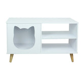 Mesa para TV Pet Blanco 39 cm con Espacio para Mascota - Muebles de TV | Bylmo