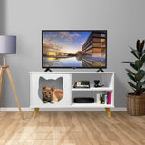 Mesa para TV Pet Blanco 39 cm con Espacio para Mascota - Muebles de TV | Bylmo