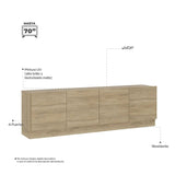 Mesa para TV Noce 47x9cm Para TV Hasta 70 Pulgadas con Cuatro Cajones - Muebles de TV | Bylmo