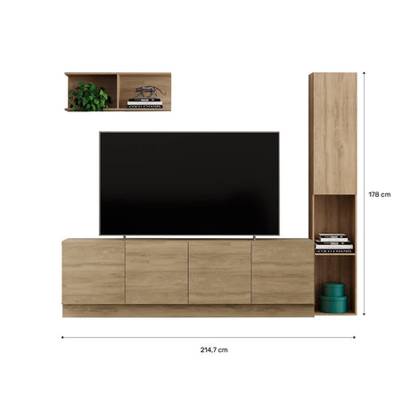 Mesa para TV Noce 47x9cm Para TV Hasta 70 Pulgadas con Cuatro Cajones - Muebles de TV | Bylmo